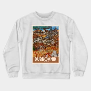 Travel Art Dubrovnik Croatia Crewneck Sweatshirt